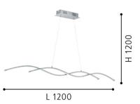 Eglo Led HanglampLasana 2 2x14w - 3000K - 120cm chroom - 96104 - thumbnail