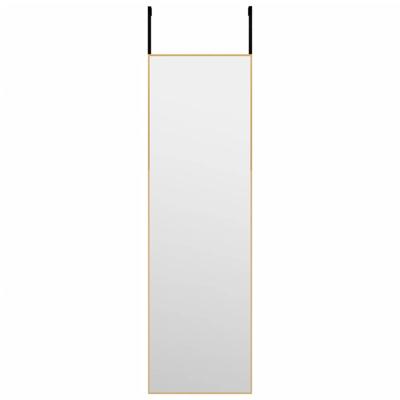 VidaXL Deurspiegel 30x100 cm glas en aluminium goudkleurig
