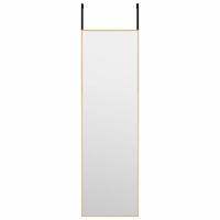 VidaXL Deurspiegel 30x100 cm glas en aluminium goudkleurig - thumbnail
