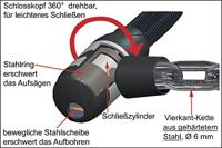 SECURITY Plus kettingslot "rks" chain lock sec.plus "rks" black - thumbnail