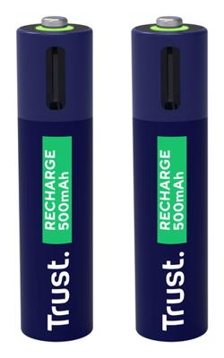 Trust Via USB-C oplaadbare AAA-batterijen (2 stuks) Batterij Blauw - thumbnail