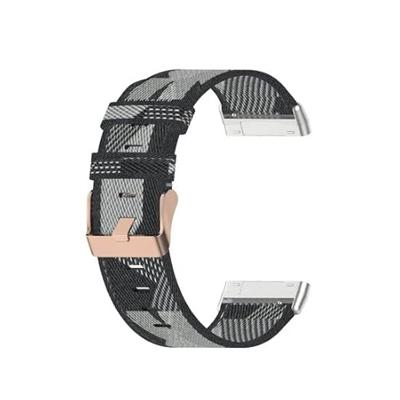 Fitbit Versa 3/4 & Sense 1/2 Canvas nylon bandje - Grijs Fitbit Versa 3/4 & Sense 1/2 Canvas nylon bandje - Grijs