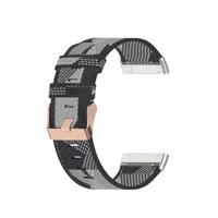 Fitbit Versa 3/4 & Sense 1/2 Canvas nylon bandje - Grijs - thumbnail