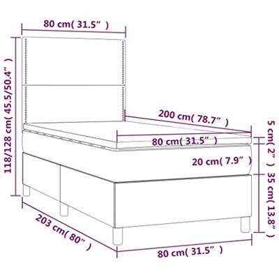 Boxspring met matras fluweel donkergrijs 80x200 cm