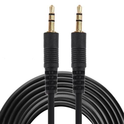 AUX kabel 3.5mm mannelijke Mini Plug Stereo-audiokabel lengte: 5m (zwart + goud vergulde Connector)