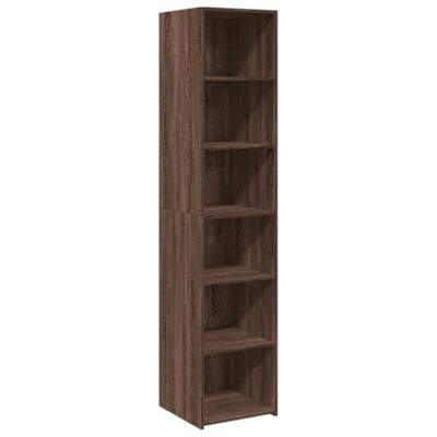 Hoge kast 40x41x185 cm bewerkt hout bruin eikenkleurig