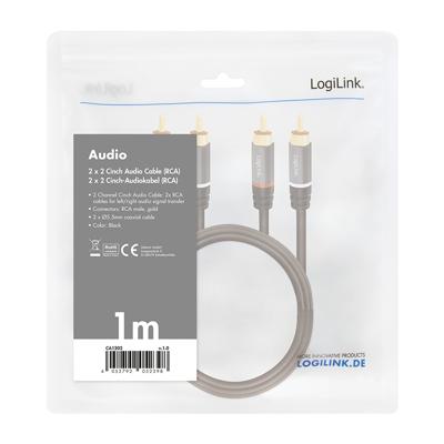 LogiLink CA1202 Cinch Audio Aansluitkabel 1.0 m Zwart Afgeschermd, Kleurcodering LogiLink CA1202 Cinch Audio Aansluitkabel 1.0 m Zwart Afgeschermd, Kleurcodering