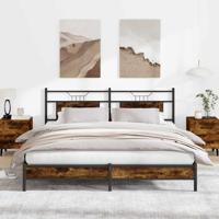 Bedframe zonder matras 183x203 cm spaanplaat gerookt eiken - thumbnail