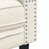 2-delige Loungeset Chesterfield met bolsters fluweel crèmekleur - thumbnail