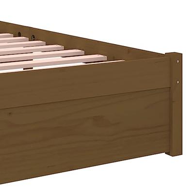 Bedframe massief hout honingbruin 75x190 cm 2FT6 Small Single Bedframe massief hout honingbruin 75x190 cm 2FT6 Small Single