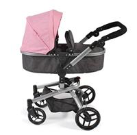 Combi-poppenwagen Yolo - Melange Roze - thumbnail