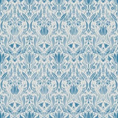 Dutch Wallcoverings Blomstermala - Ludvig Blue - Blauw