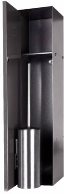 LoooX Closed Inbouw Toiletborstel Garnituur Betegelbaar 14.5x61x14 cm Antraciet CL8 Looox