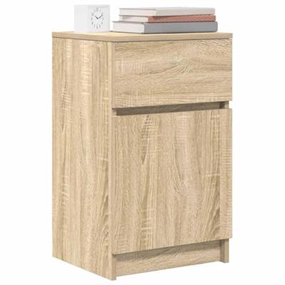 Nachtkastjes 2 st 39x35x65 cm bewerkt hout sonoma eikenkleurig