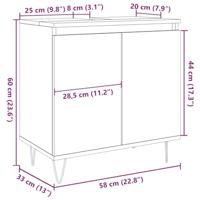 Badkamerkast 58x33x60 cm bewerkt hout artisanaal eikenkleurig - thumbnail
