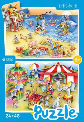 Rebo Productions beach & circus legpuzzel junior 24/48 stukjes