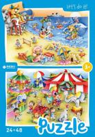 Rebo Productions beach & circus legpuzzel junior 24/48 stukjes - thumbnail