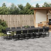 17-delige Tuinset met kussens poly rattan zwart - thumbnail