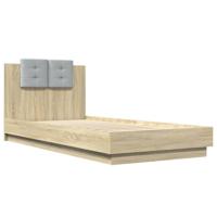 Bedframe met hoofdeinde bewerkt hout sonoma eiken 100x200 cm - thumbnail