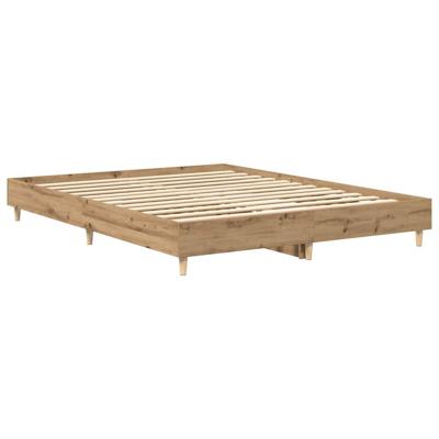 Bedframe zonder matras 150x200 cm spaanplaat artisanaal eiken