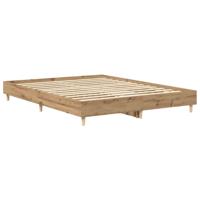 Bedframe zonder matras 150x200 cm spaanplaat artisanaal eiken - thumbnail