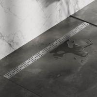 Brauer Douchegoot met Standaard Rooster en Flens - 120 cm - Rvs Geborsteld - thumbnail