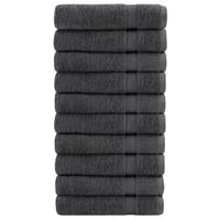 VidaXL Badhanddoeken solund 10 st 600 g/m² 70x140 cm antraciet - thumbnail