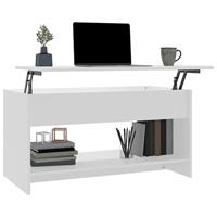Salontafel 102x50x52,5 cm bewerkt hout wit - thumbnail