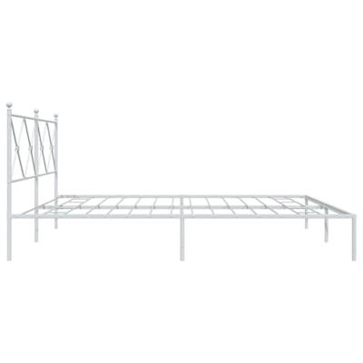 Bedframe met hoofdbord metaal wit 193x203 cm