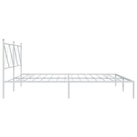 Bedframe met hoofdbord metaal wit 193x203 cm - thumbnail