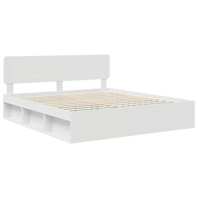 Bedframe met hoofdeinde Wit 180 x 200 cm Massief grenenhout