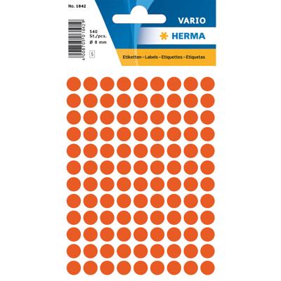 Etiket herma 1842 rond 8mm rood 540st