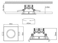 Trio Badkamer inbouwspotZagros met led vierkant wit - 650610131 - thumbnail