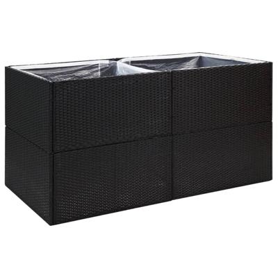 VidaXL Plantenbak 157x80x80 cm poly rattan zwart