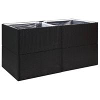 VidaXL Plantenbak 157x80x80 cm poly rattan zwart - thumbnail