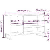 VidaXL Schoenenkast 102x36x60 cm bewerkt hout betongrijs - thumbnail