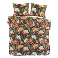 Dekbedovertrek Fleur - zwart/geel - 240x200/220 cm - Leen Bakker - thumbnail