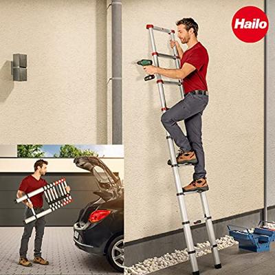Hailo t80 aluminium telescoopladder 9 treden 94-264 cm - thumbnail