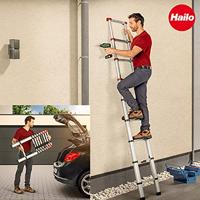 Hailo t80 aluminium telescoopladder 9 treden 94-264 cm - thumbnail