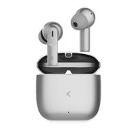 KSIX Meteor Draadloze bluetooth-hoofdtelefoon, HD-oproepen, ENC-ruisonderdrukking, laadhoes van metaal, True Wireless Stereo, 32 uur batterijduur, spraakassistenten, waterdicht, zilver - thumbnail