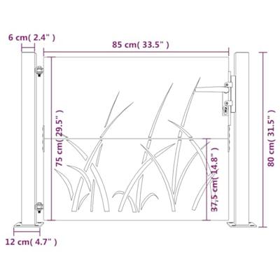 Poort 105x80 cm grasontwerp cortenstaal Poort 105x80 cm grasontwerp cortenstaal