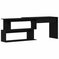 Bureau Zwart Eiken 200 x 50 x 76 cm Bewerkt hout - thumbnail