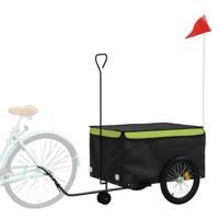 Fietstrailer 45 kg ijzer zwart en groen - thumbnail