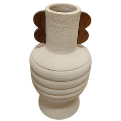 Vaas Home ESPRIT Bruin Beige Terra cotta Mangohout 28 x 28 x 33 cm
