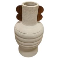 Vaas Home ESPRIT Bruin Beige Terra cotta Mangohout 28 x 28 x 33 cm - thumbnail