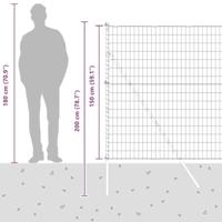 VidaXL Hek met paal groen 1,5 x 10 m staal en pvc - thumbnail