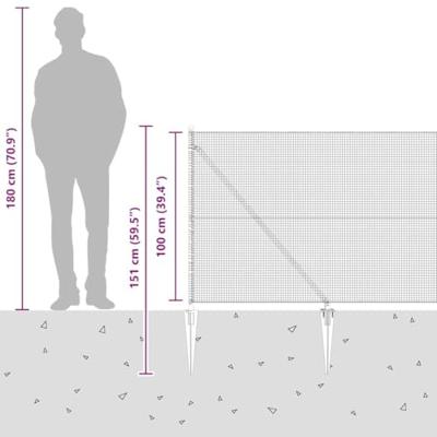 VidaXL Afrasteringspaal grijs 10 x 1 m (16 x 16 mm gaas) staal VidaXL Afrasteringspaal grijs 10 x 1 m (16 x 16 mm gaas) staal