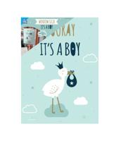 Raambord &apos;Hooray Baby Boy&apos; (60x45cm) - thumbnail