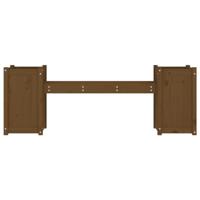 Bankje met plantenbakken 180x36x63 cm grenenhout honingbruin - thumbnail