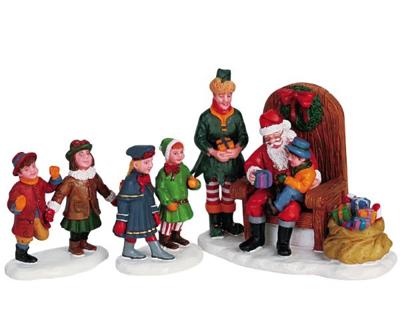Lemax visiting santa s/3 kerstdorp figuur type 6 Caddington Village 2006